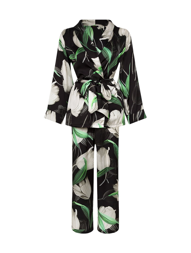 Long Luxury Satin Pyjama Set Long