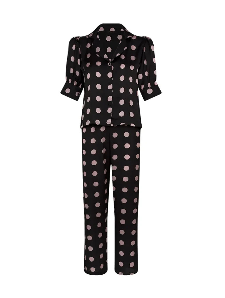 Polka Dot Satin Pajama Set