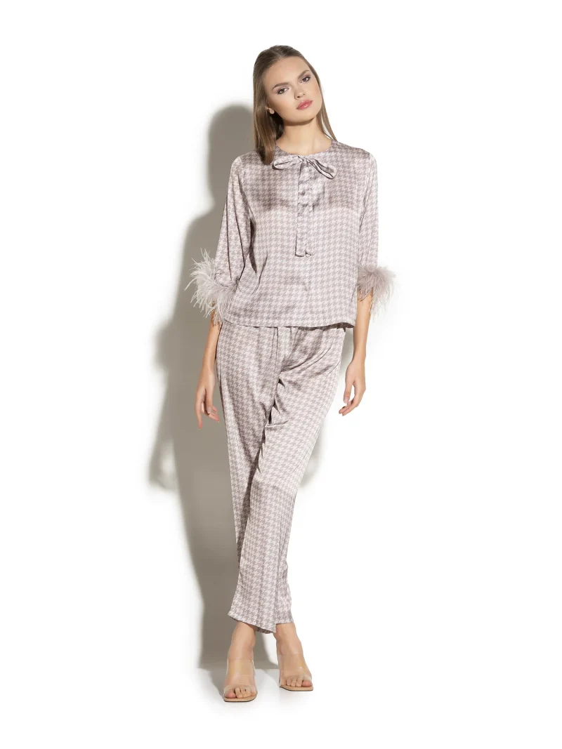 Ostrich Feather Pyjama Set Elegance Meets Extravagance - Image 2